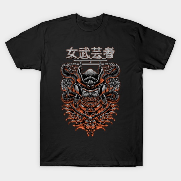 female samurai warrior T-Shirt by setiaoneart